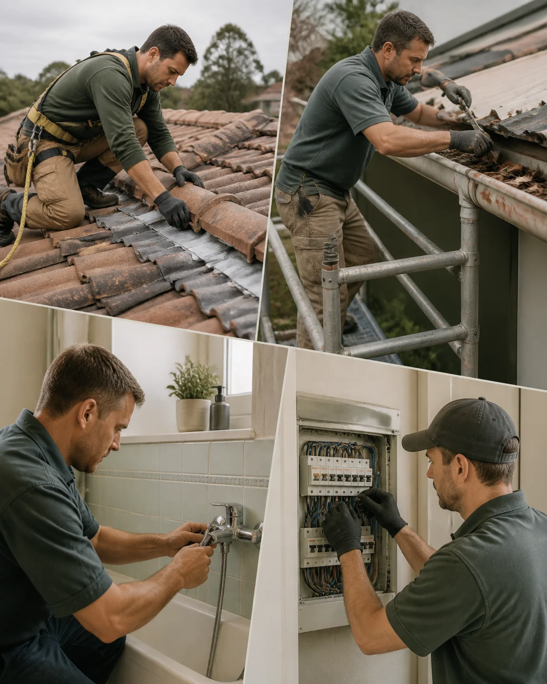 Local trades carrying out roof, gutter, plumbing and electrical property maintenance for Epping, NSW 2121 homeowners